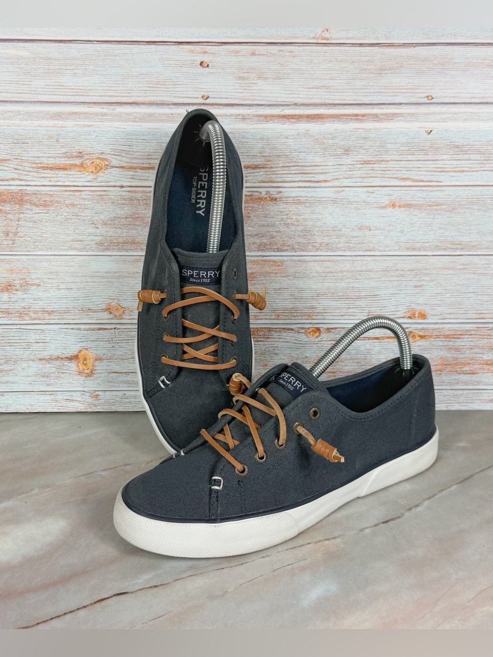New listing!! Sperry Pier View Top Side Slip-on Sneakers Nautical Blue w/laces
